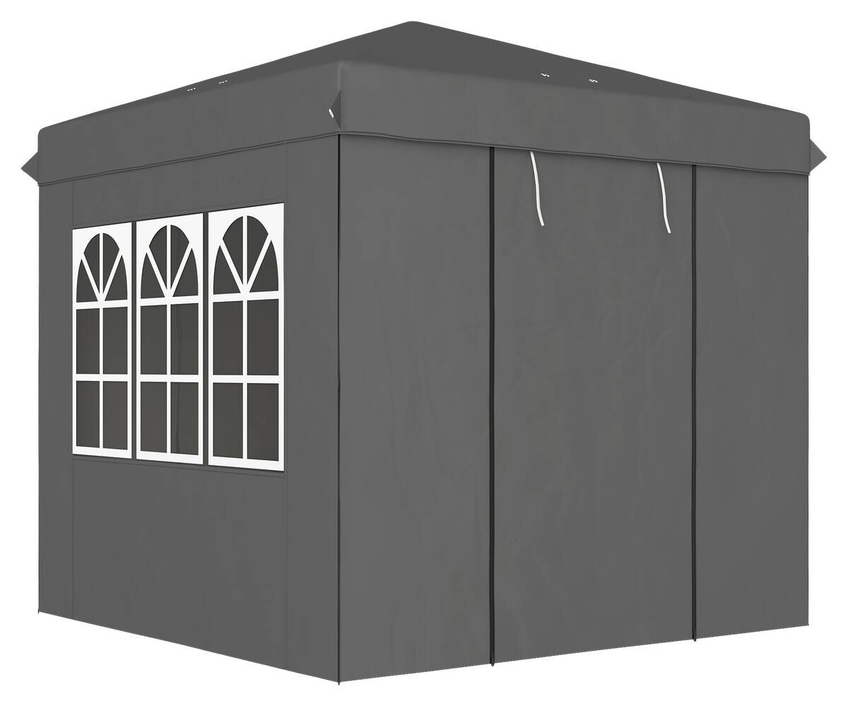 Outsunny Pavillon dunkelgrau Metall B/H/L: ca. 250x268x250 cm