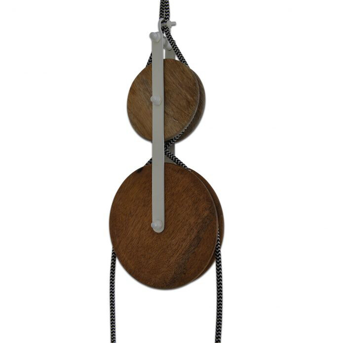 Näve Leuchten Gegenzug-Pendelleuchte NV6074011 weiß natur Metall Holz H/D: ca. 110x21 cm E27 2 Brennstellen