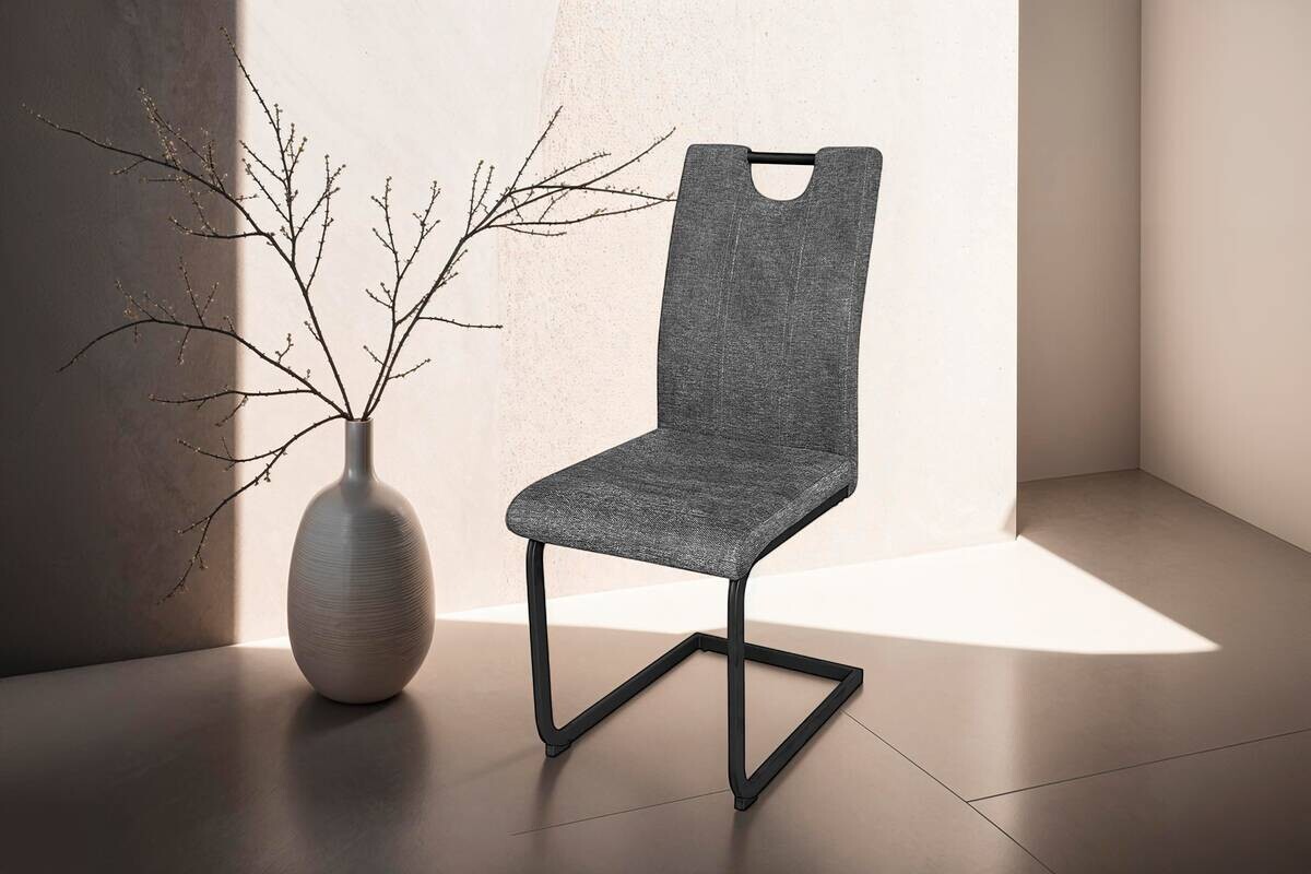 Stuhl BANFF 2er-Set. anthrazit Webstoff B/H/T: ca. 42x97x58 cm Stuhl BANFF 2er-Set. anthrazit Webstoff B/H/T: ca. 42x97x58 cm