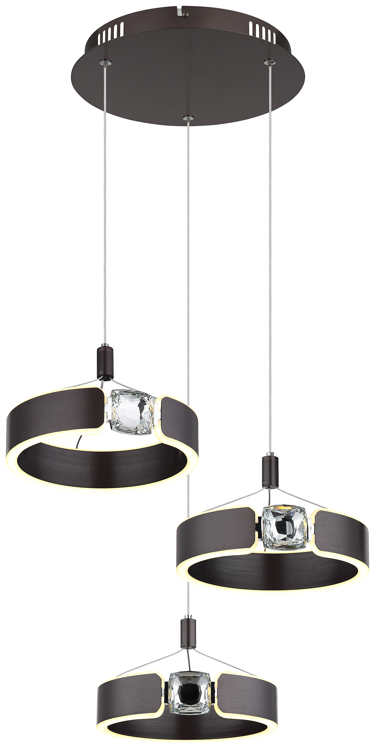 GLOBO LED-Pendelleuchte bronze Opal Metall Acryl H/L: ca. 125x44 cm