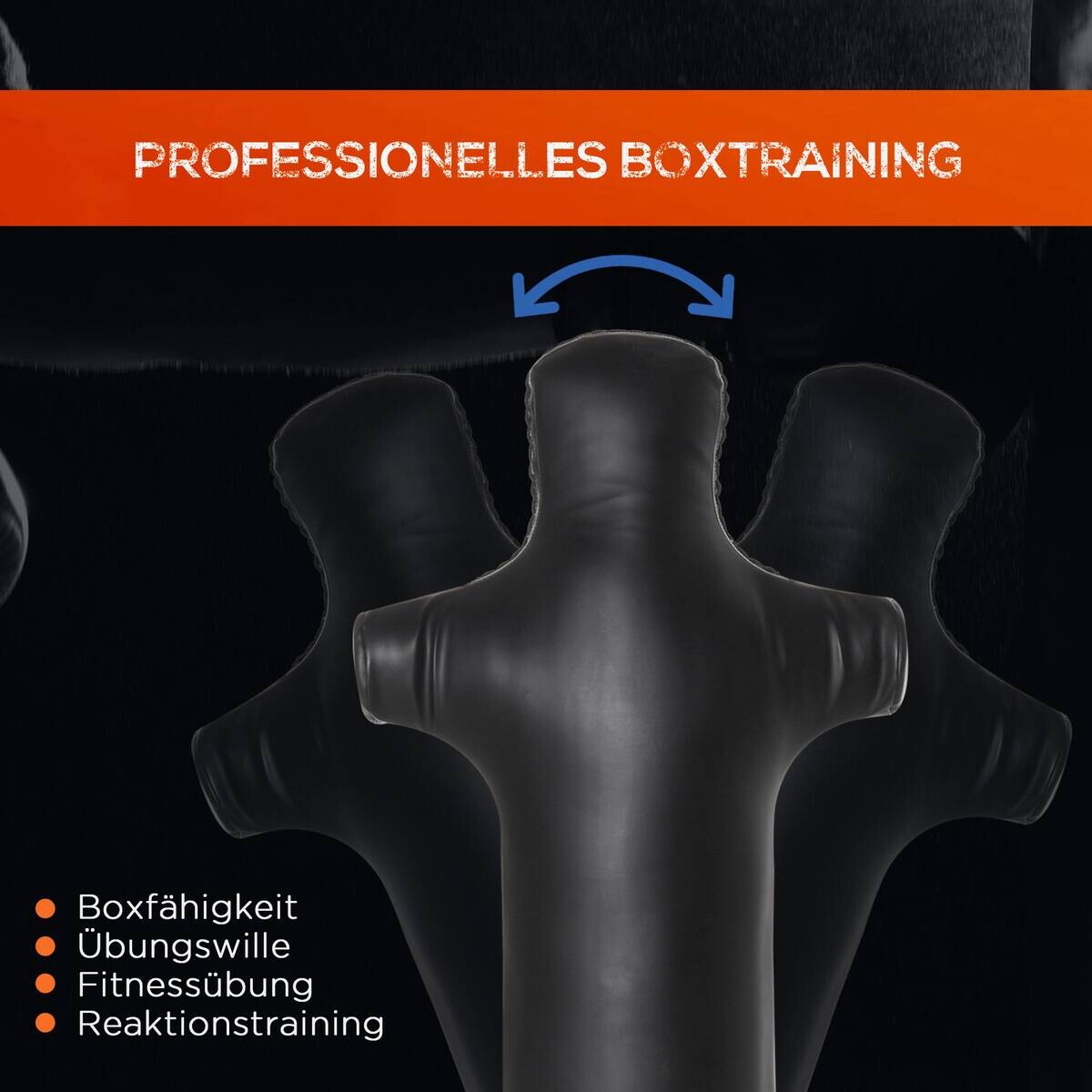 HOMCOM Standboxsack schwarz Kunststoff B/H/L: ca. 63x180x63 cm