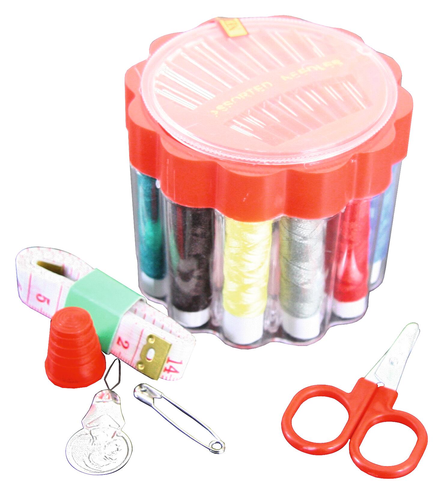 Axentia Nähgarnbox transparent Kunststoff B/H/L: ca. 8x6,5x8 cm