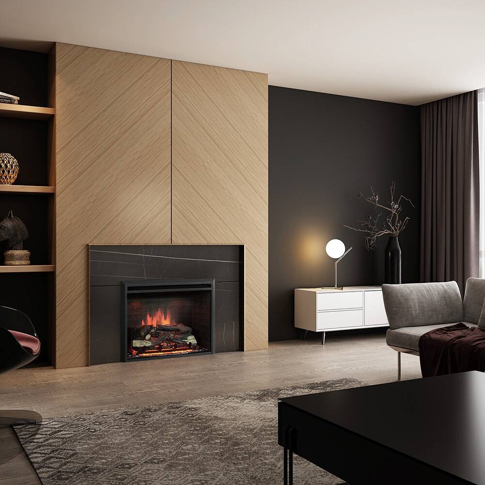 Balderia Einbaukamin Calida 33" schwarz B/H/T: ca. 89x69x23 cm ca. 2 W