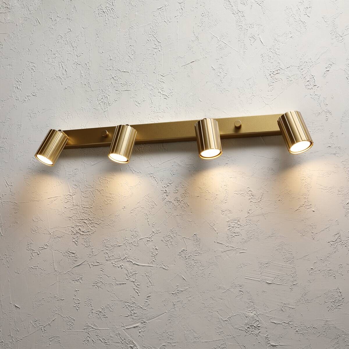 Lamkur Strahler Prisma gold Stahl B/H/L: ca. 6,5x16,5x81 cm 4 Brennstellen