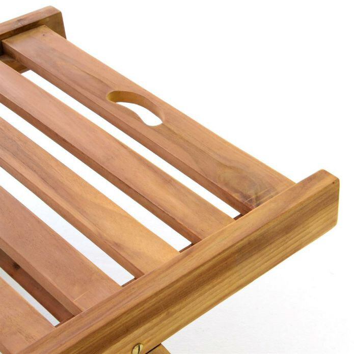 VCM Gartenliege braun Teakholz B/H/L: ca. 57x34x200 cm