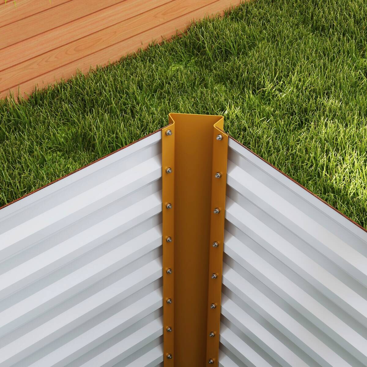 Outsunny Hochbeet 2er Set braun Stahl B/H/L: ca. 60x60x120 cm