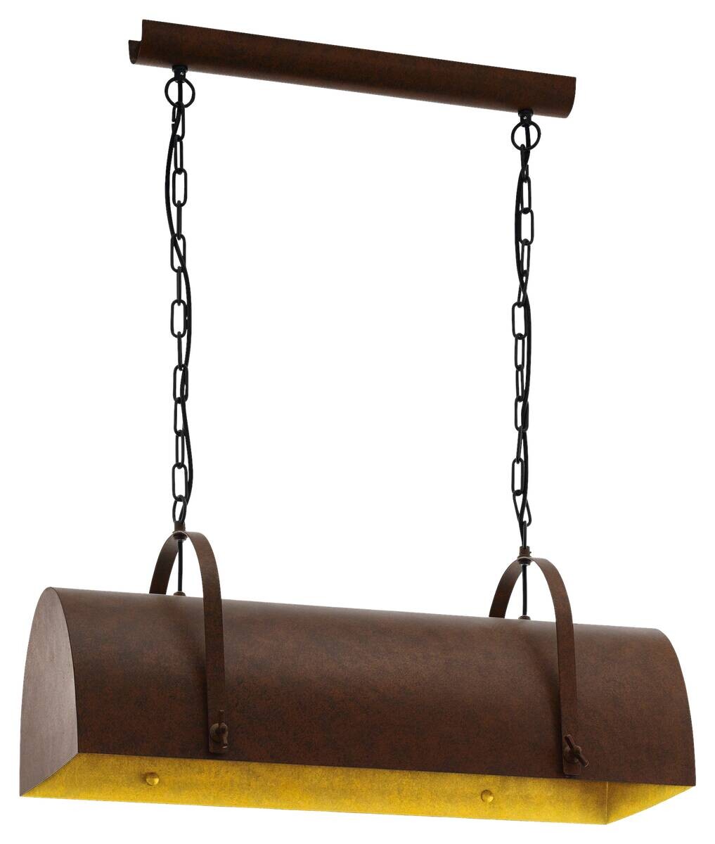 Eglo Pendelleuchte Deerhurst braun Stahl B/H/L: ca. 28x110x70 cm E27 2 Brennstellen