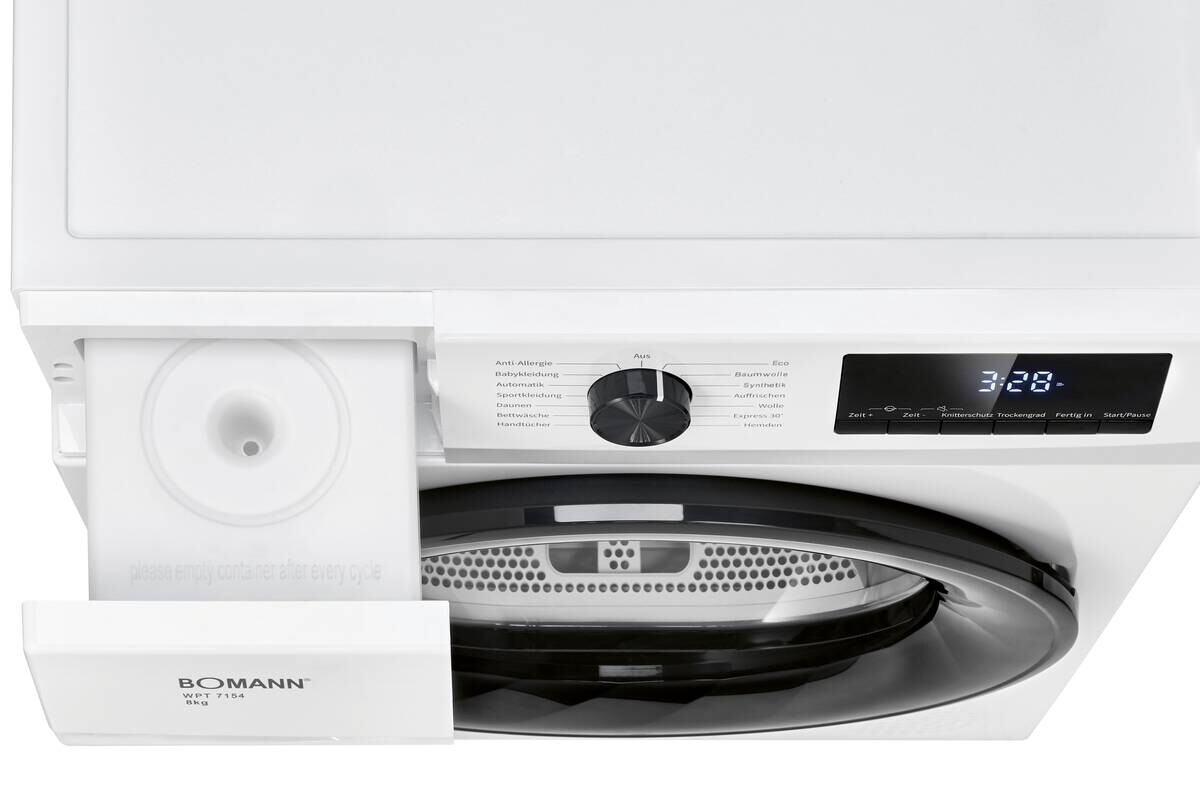Bomann Wärmepumpentrockner WPT 7154 weiß B/H/T: ca. 59,5x84,5x58 cm ca. 8 kg