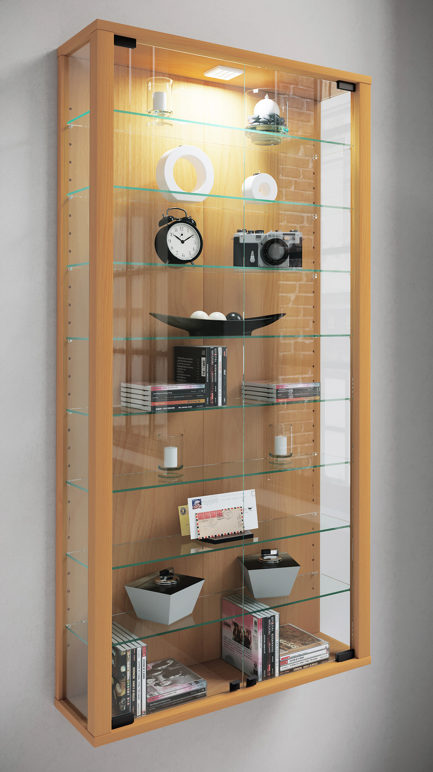Vitrine Vitrosa Maxi buche Nachbildung Holzwerkstoff Glas B/H/T: ca. 59x113x18 cm Vitrine Vitrosa Maxi buche Nachbildung Holzwerkstoff Glas B/H/T: ca. 59x113x18 cm