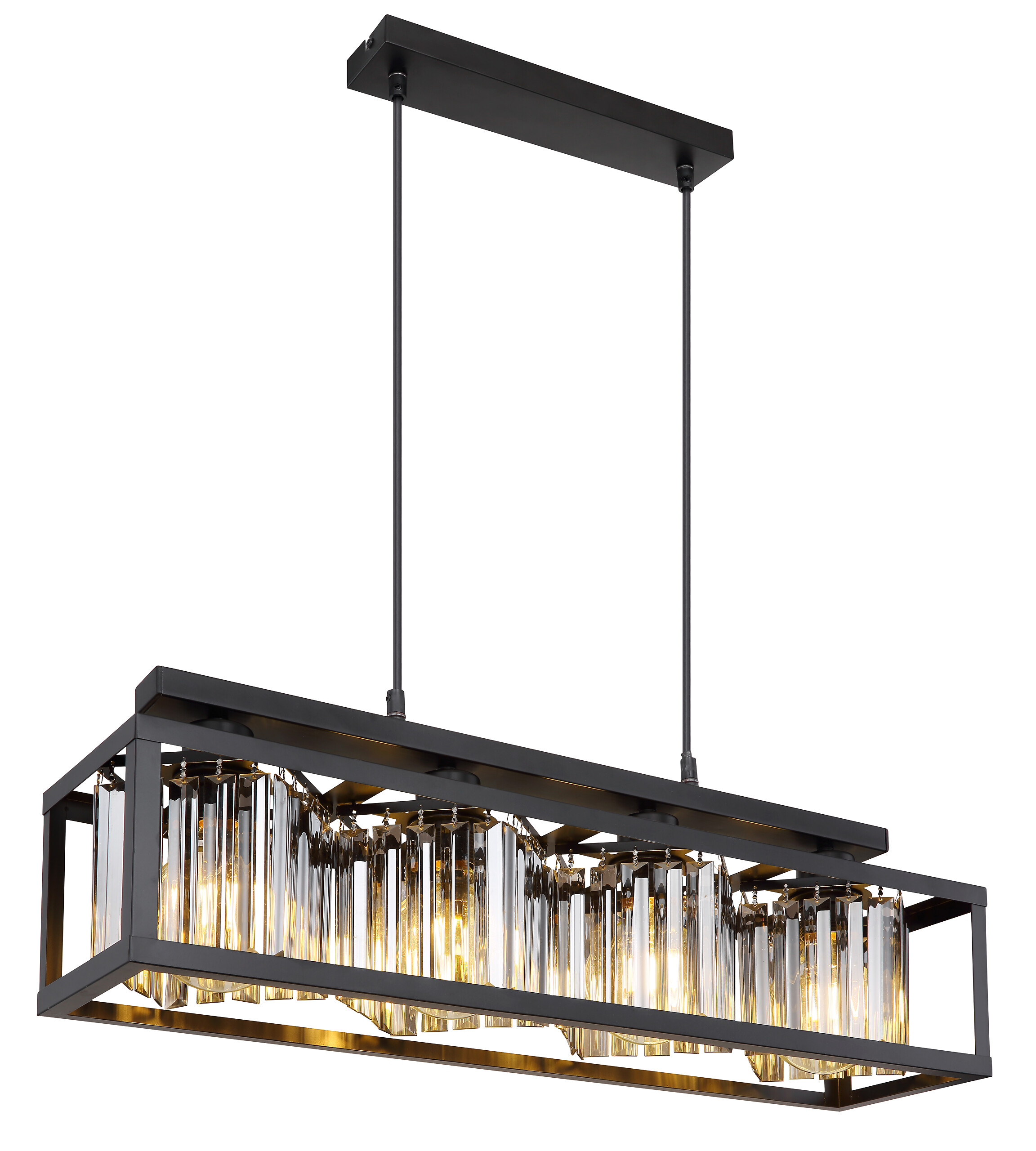 GLOBO Pendelleuchte 15697-4H schwarz Metall B/H/L: ca. 17x120x68 cm E27 4 Brennstellen