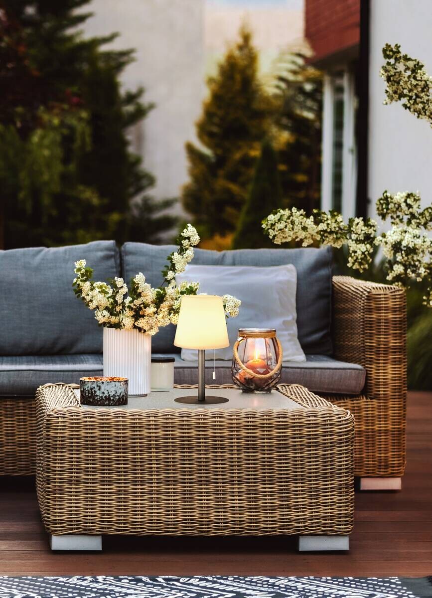 LED-Außenleuchte 850135 Garden weiß anthrazit H/D: ca. 29x15 cm