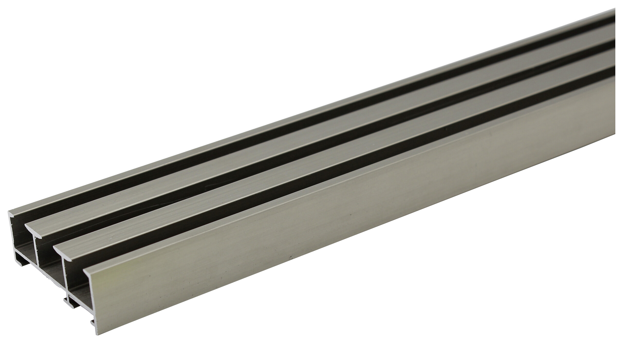 ondeco Gardinenschiene smart Edelstahloptik Metall L: ca. 160 cm 3.0 Läufe