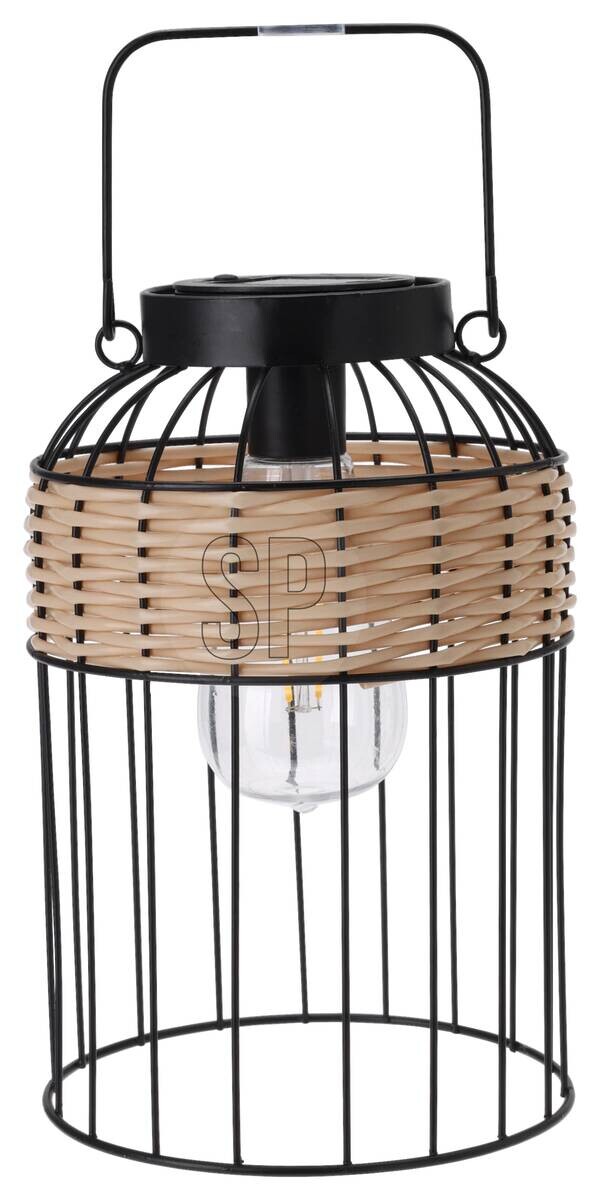 Solarlaterne schwarz Metall B/H/L: ca. 16x16x25 cm