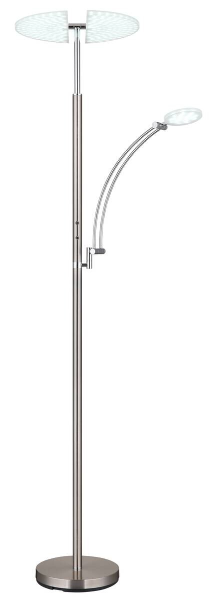 GLOBO LED-Deckenfluter nickel matt Chrom Kunststoff Metall B/H/T: ca. 80x183x40,5 cm 1 Brennstellen