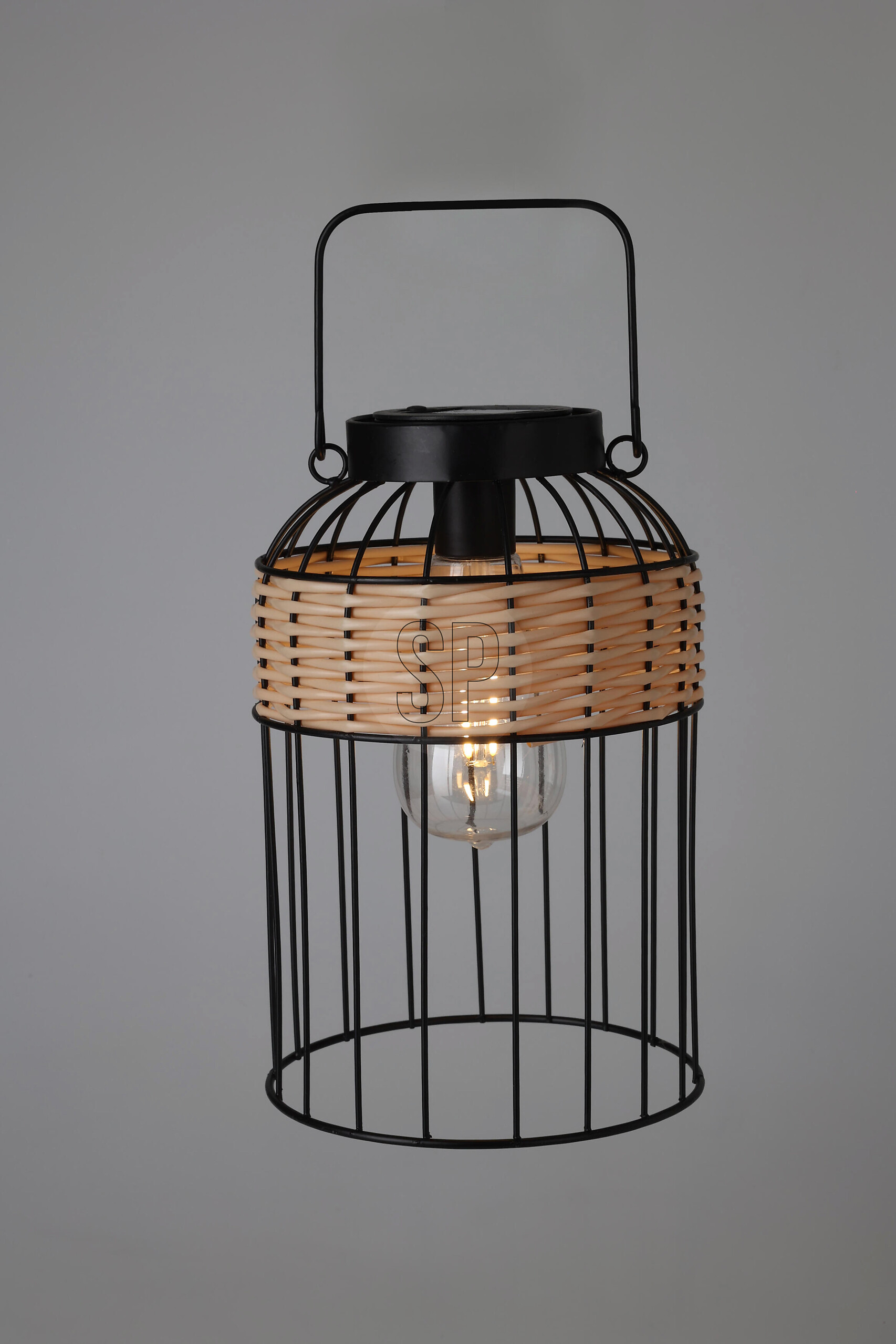 Solarlaterne schwarz Metall B/H/L: ca. 16x16x25 cm