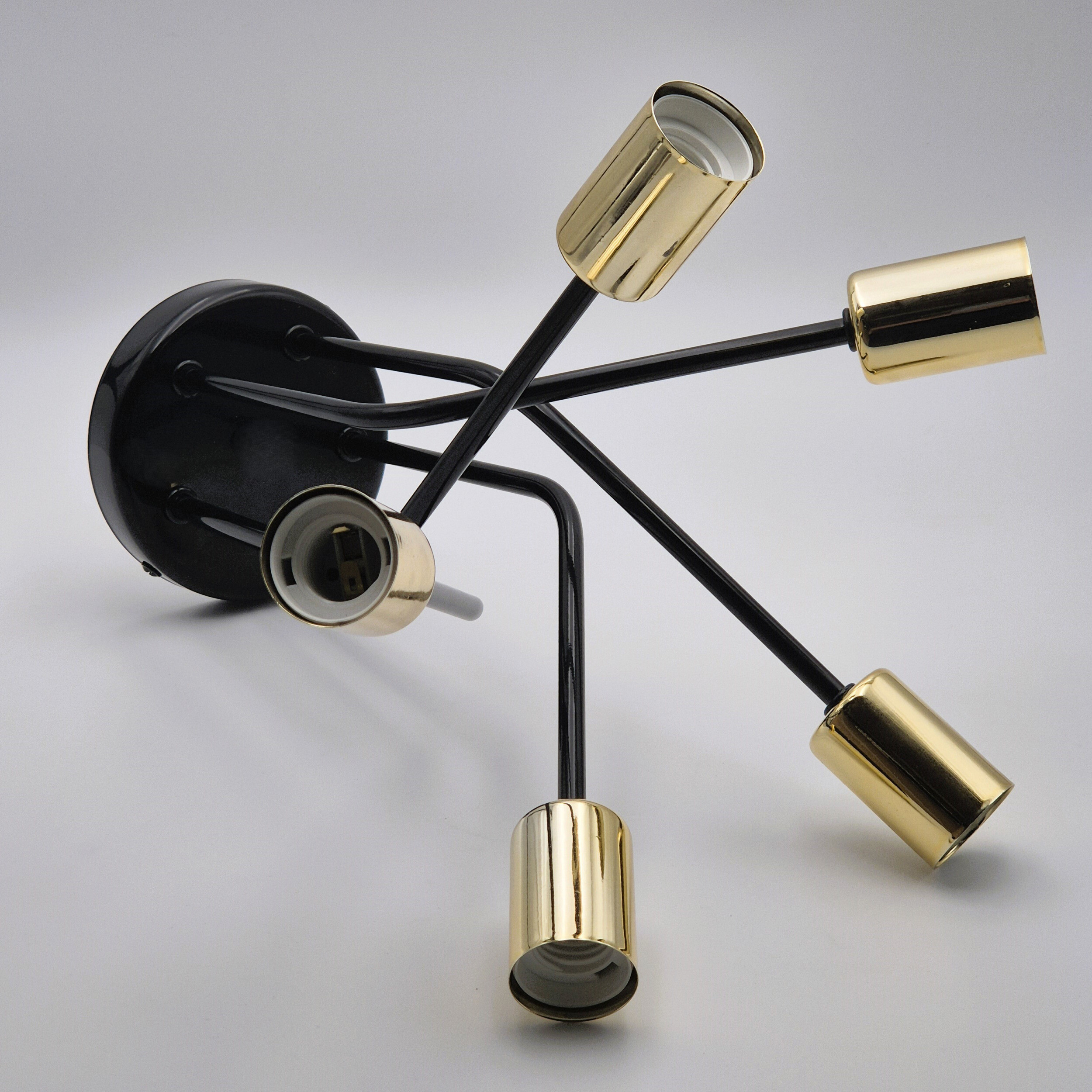 Lamkur Deckenleuchte gold Stahl B/H/L: ca. 36x34x36 cm E27 5 Brennstellen