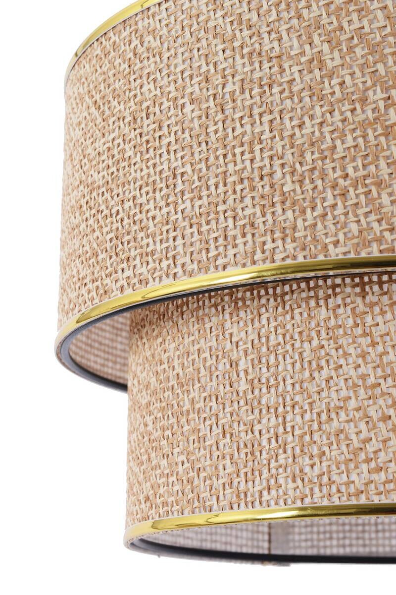 Opviq Pendelleuchte Coral ecru braun Metall Baumwolle B/H/T/L/D: ca. 30x70x30x30x30 cm E27 1 Brennstellen