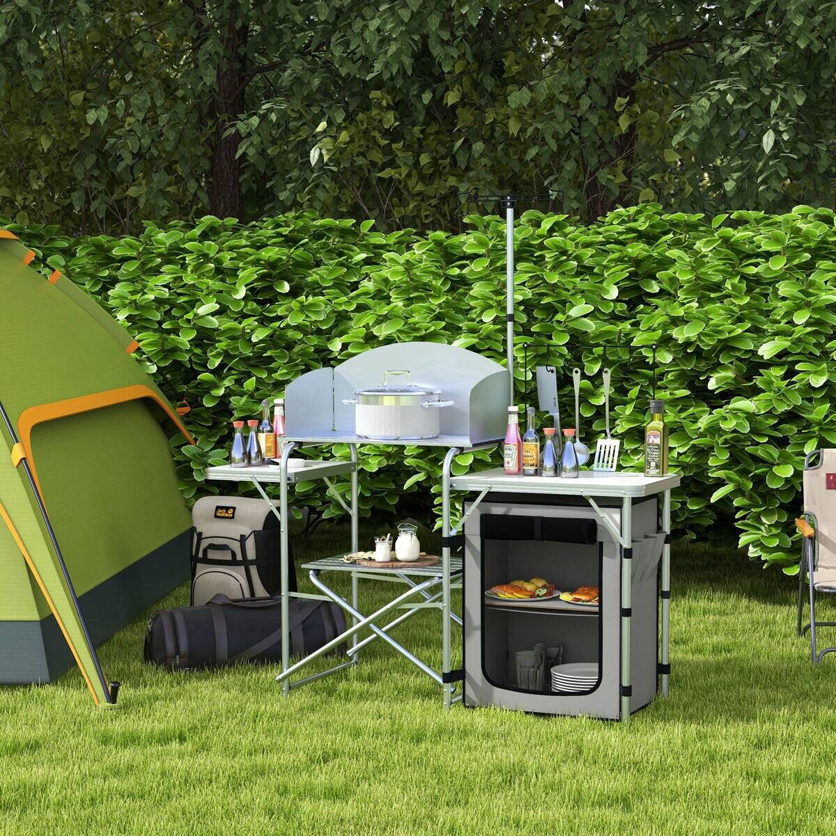 Outsunny Camping Küche B/H/L: ca. 48x119x144 cm