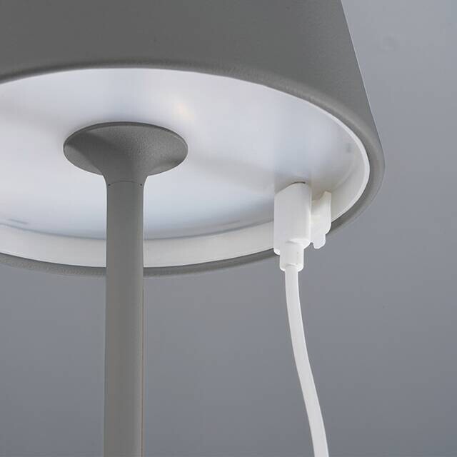 easy! by FHL Tischleuchte 850342 Cosenza grau Metall H/D: ca. 38x12 cm 1 Brennstellen