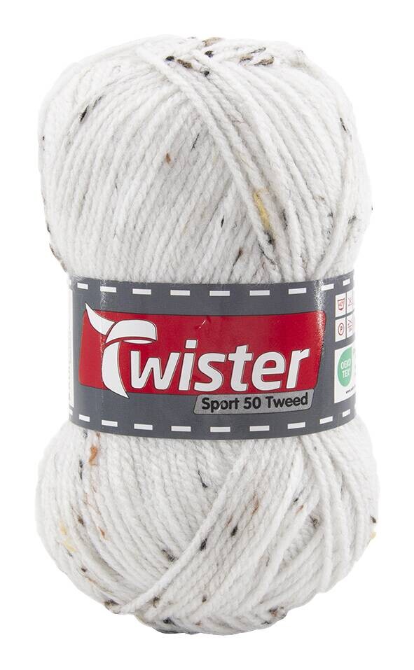 Twister Handstrickgarn Tweed weiß L: ca. 15000 cm