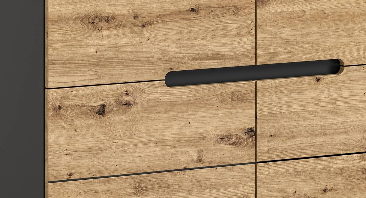 Kommode CANU edles Basaltgrau Nachbildung Eiche Artisan Nachbildung B/H/T: ca. 100x81x40 cm