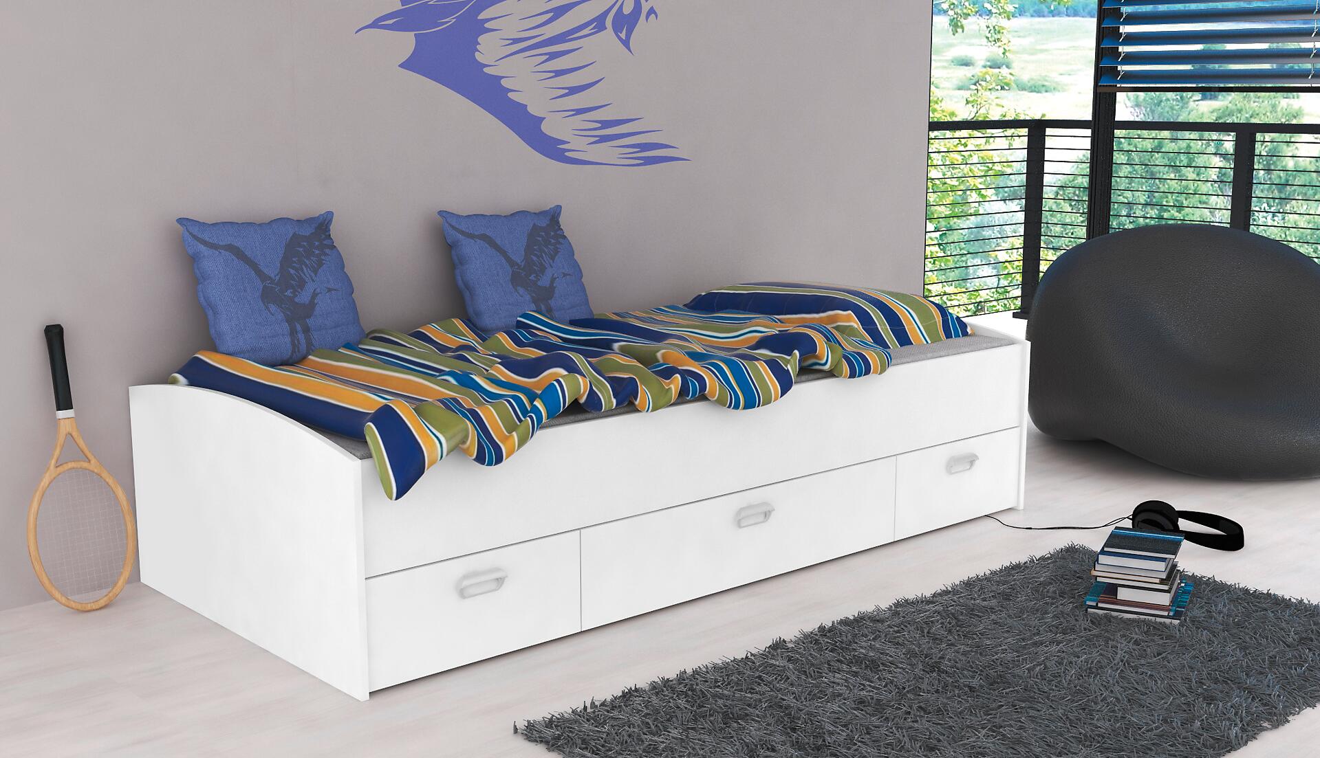 Jugendbett  weiß Liegefläche B/L: ca. 90x200 cm