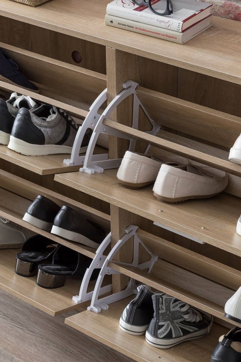 Schuhschrank Eiche Sonoma Nachbildung silber B/H/T: ca. 120x81x24 cm