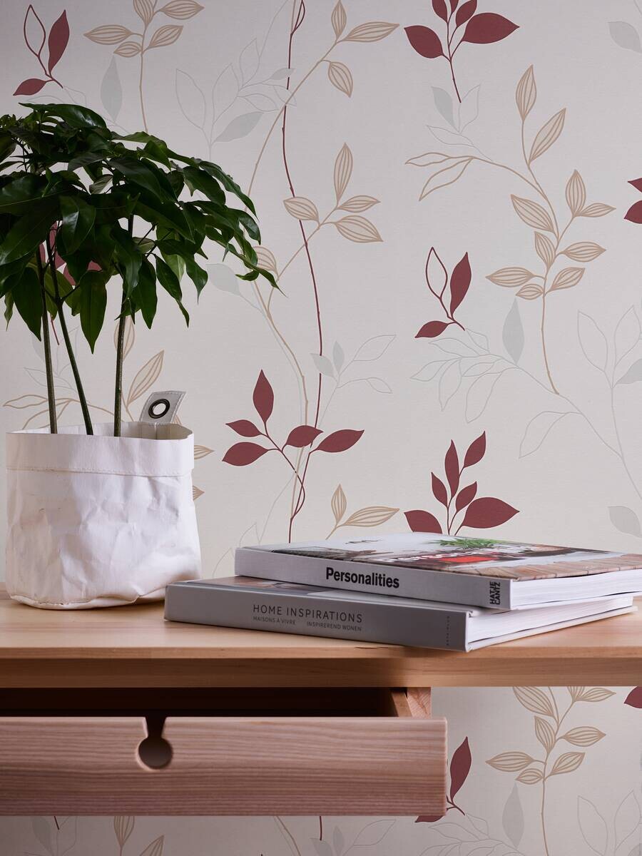 A.S.Creation Vliestapete rot beige B/H/D: ca. 53x1005x9,6 cm