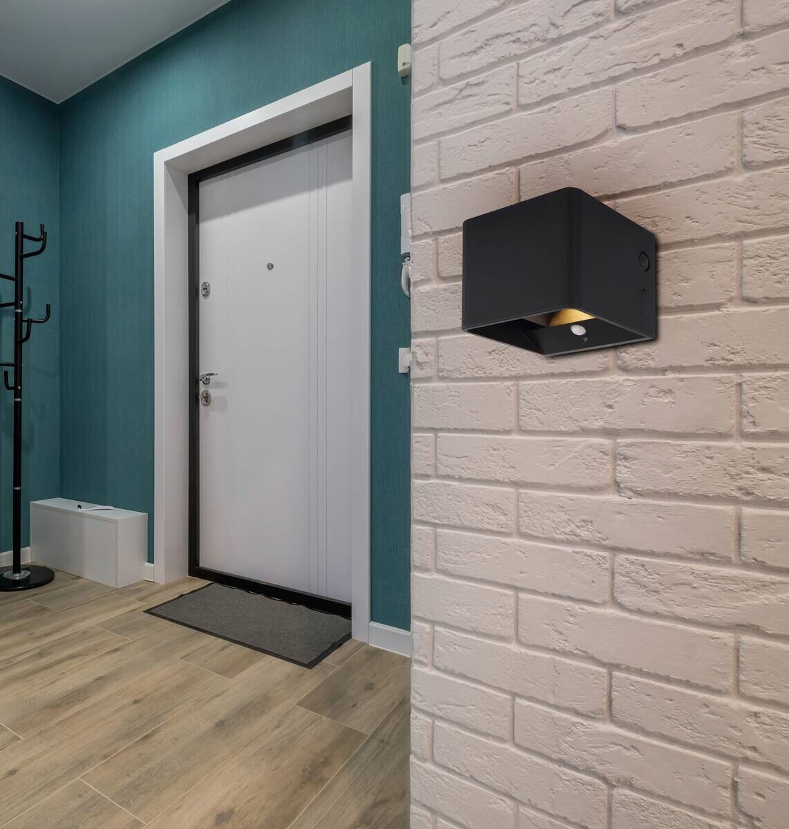 GLOBO LED-Wandleuchte klar mattschwarz PVC Kunststoff Metall B/H/L: ca. 10,1x8x10,2 cm 1 Brennstellen