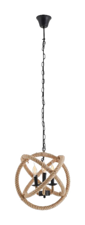 Näve Leuchten Pendelleuchte braun natur Holz Metall H/D: ca. 150x43 cm E14 3 Brennstellen