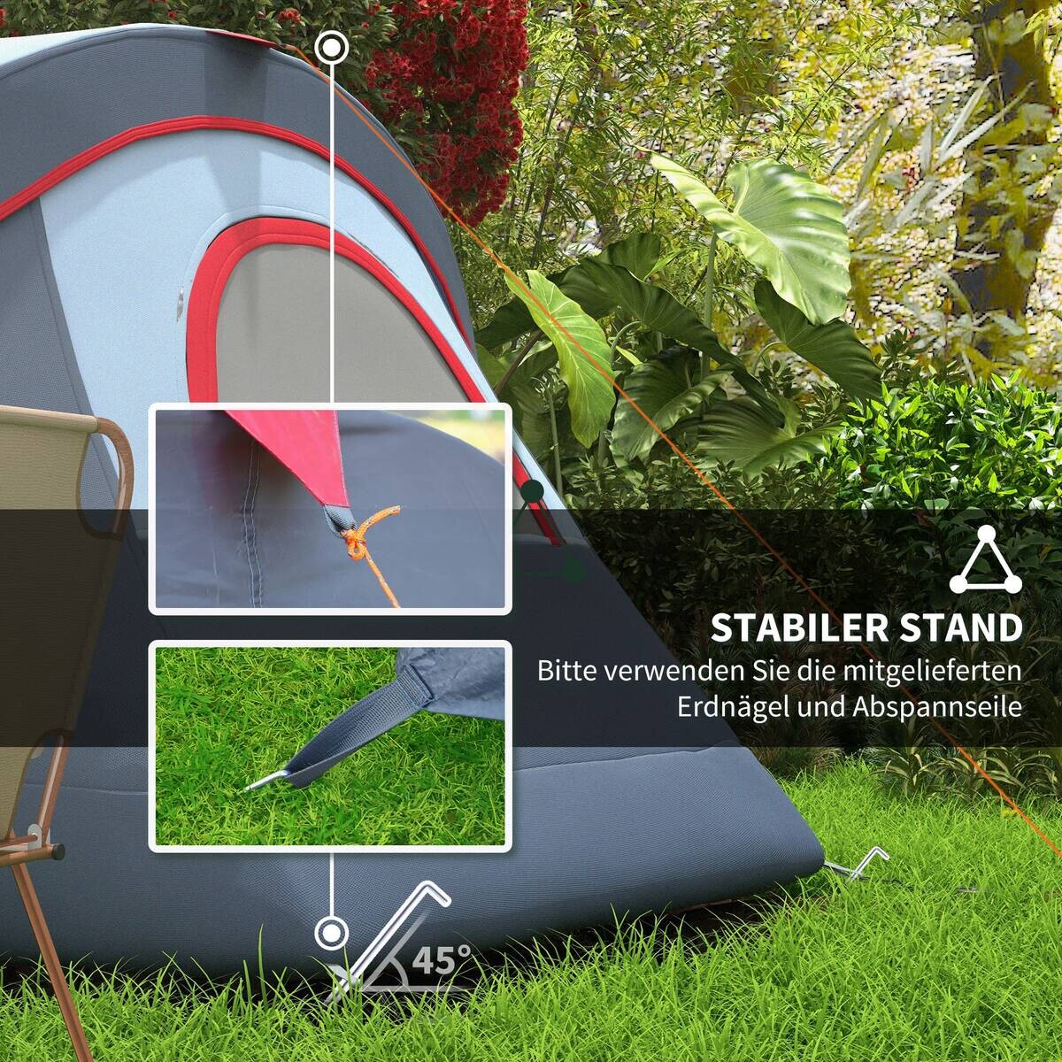 Outsunny Zelt grün Polypropylen B/H/L: ca. 230x455x180 cm