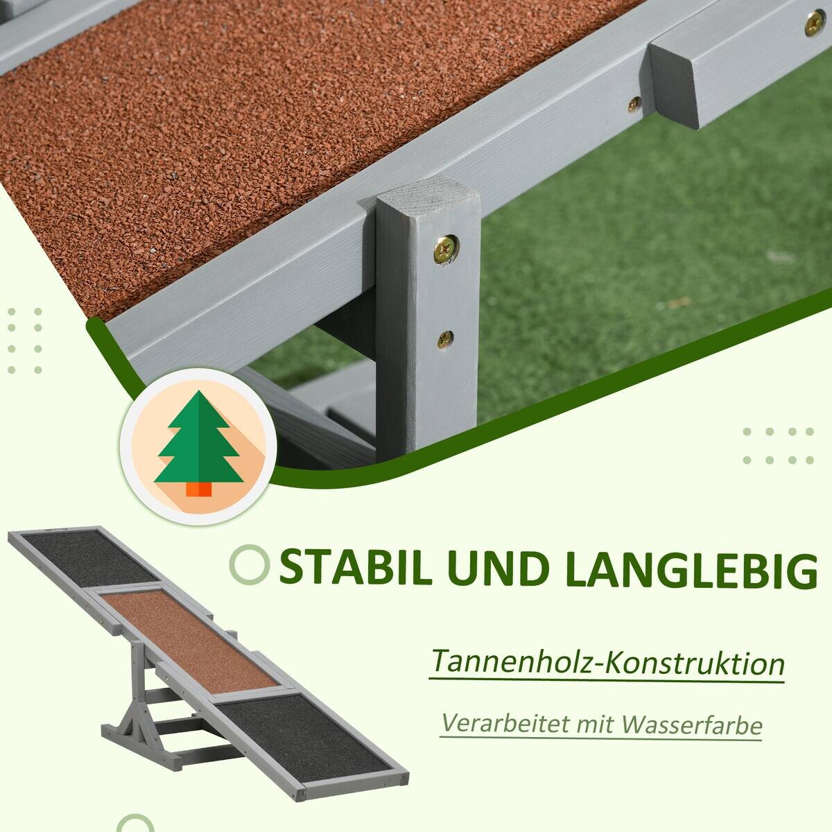 PawHut Hunde-Zubehör grau Polypropylen B/H/L: ca. 30x180x30 cm