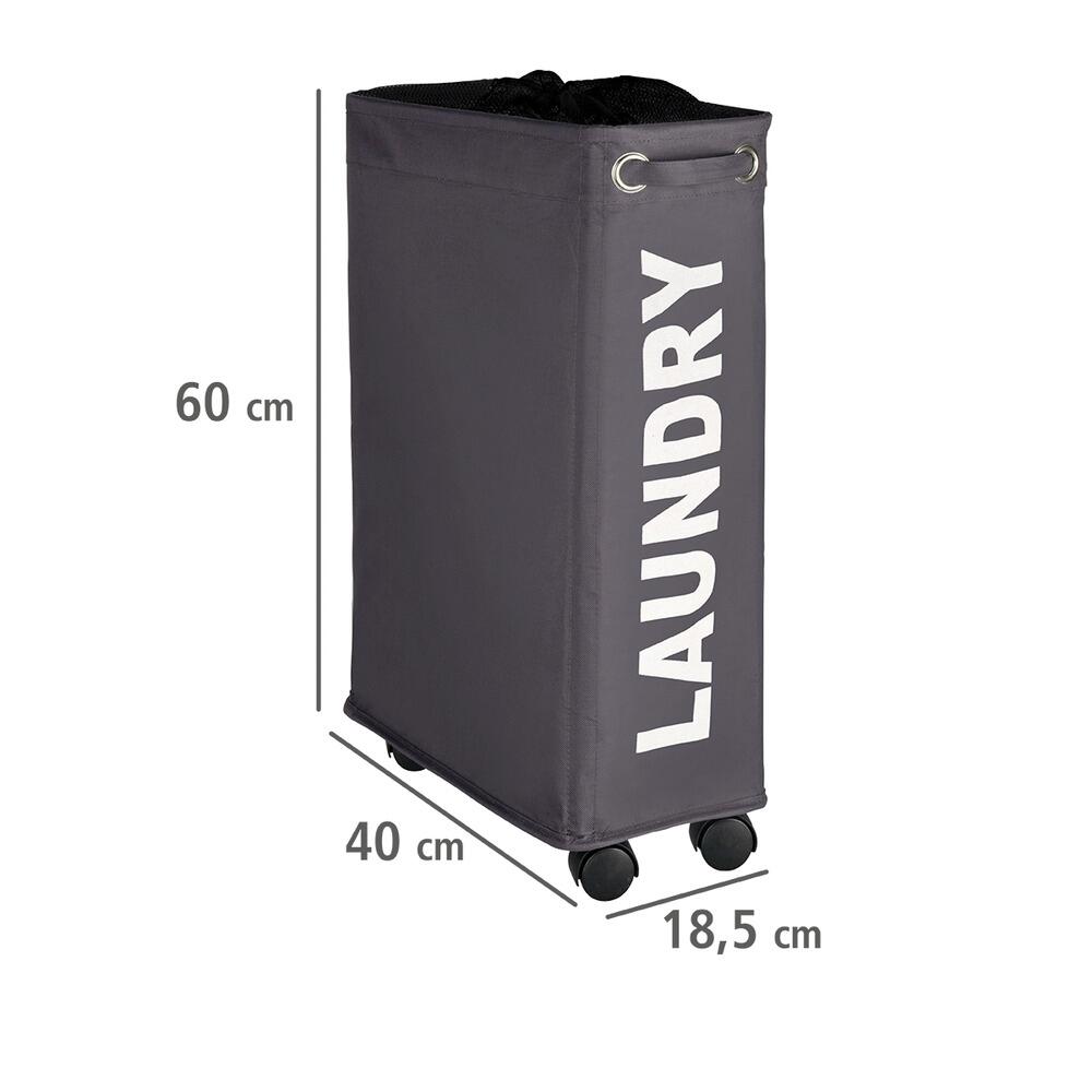 WENKO Wäschekorb grau weiß Kunststoff