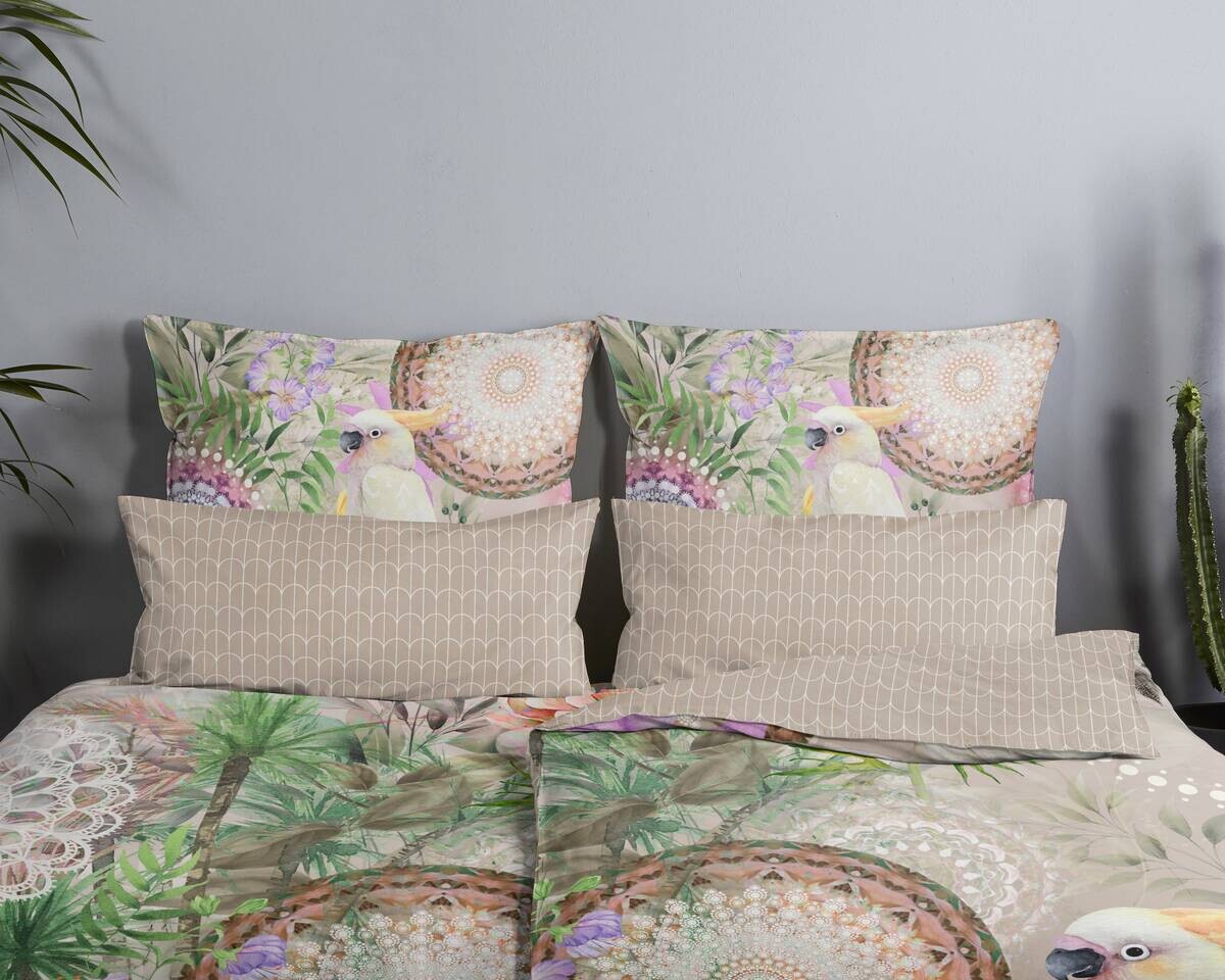 Baumwoll Bettwäsche Indah Satin sand Baumwolle B/L: ca. 135x200 cm