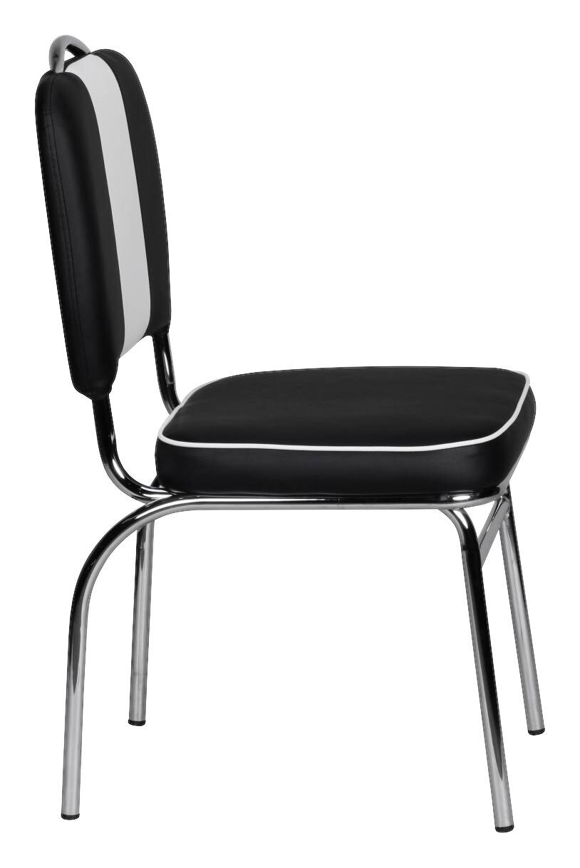 Stuhl schwarz weiß Chrom Kunstleder Metall Kunstleder B/H/T: ca. 45x90x47 cm