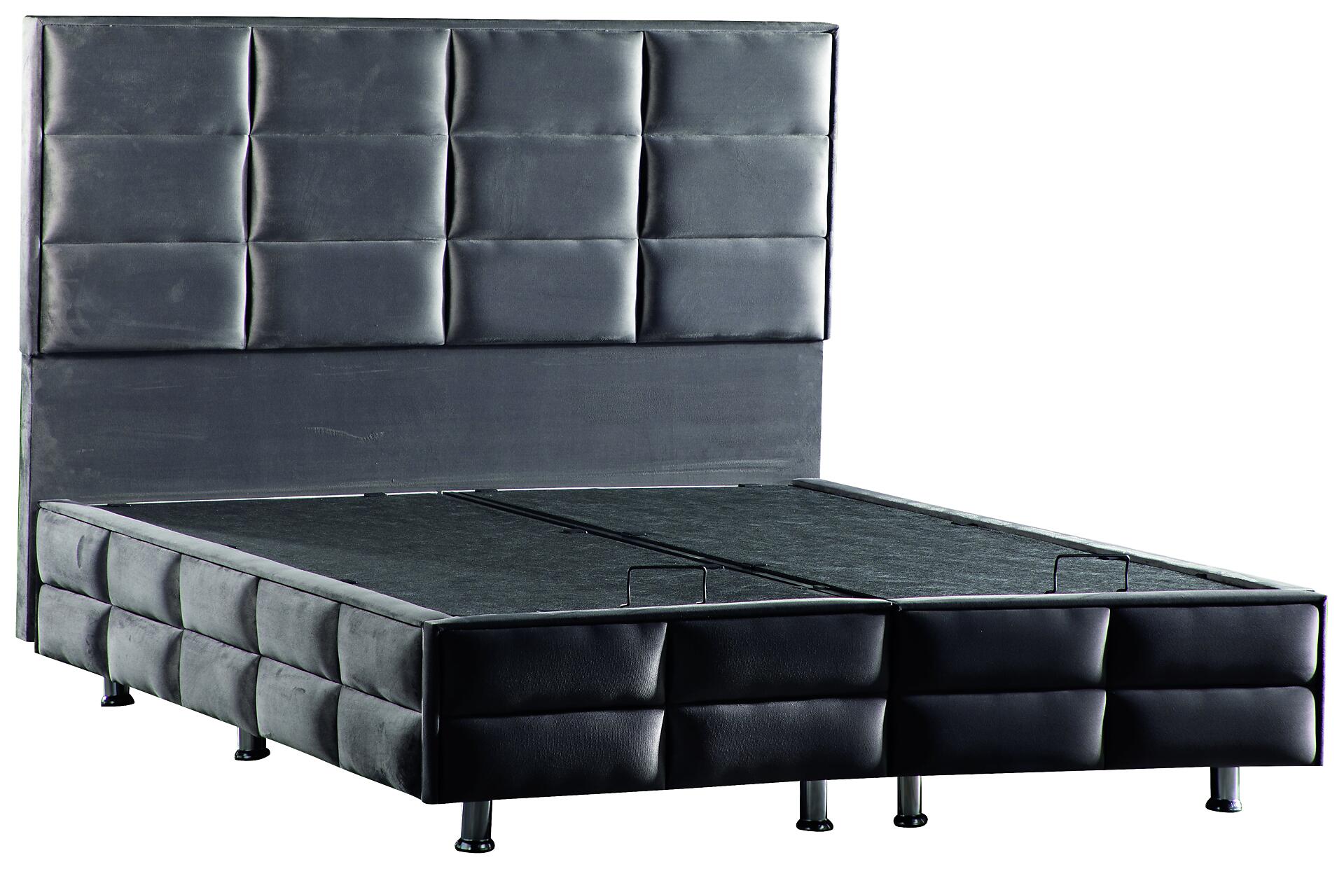 Polsterbett Carina grau Kunstleder