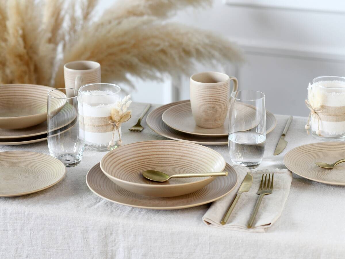 CreaTable Kombiservice Catania sand Steinzeug 16 tlg.