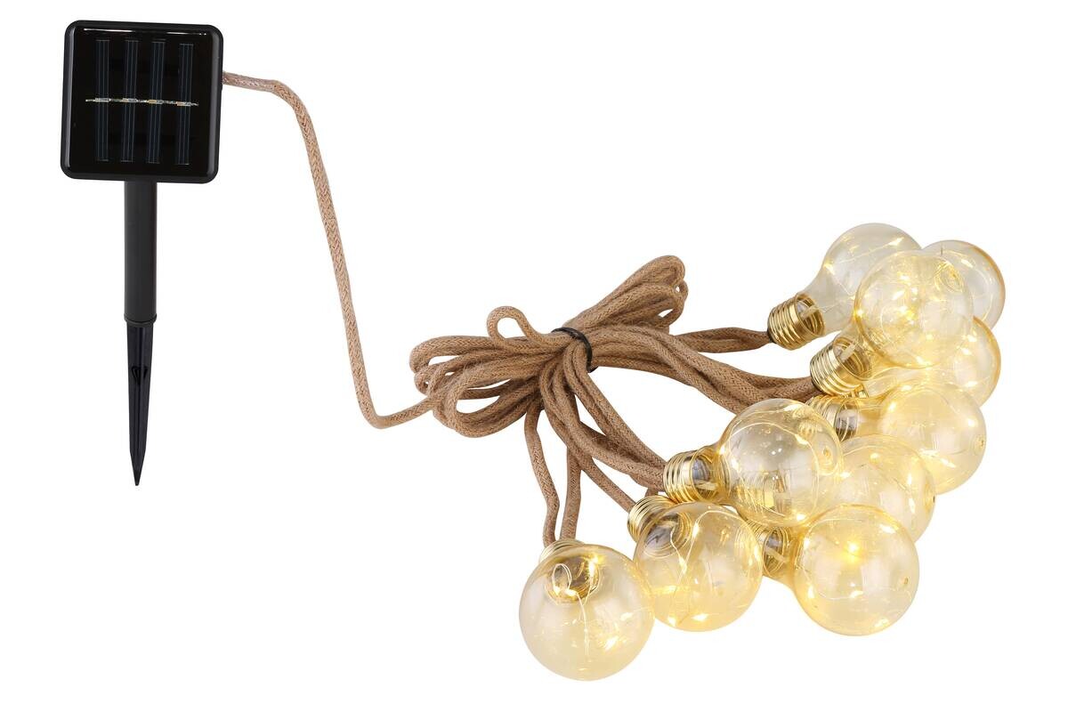 LED-Solar-Lichterkette amber Kunststoff B/H/T: ca. 6x10,6x570 cm