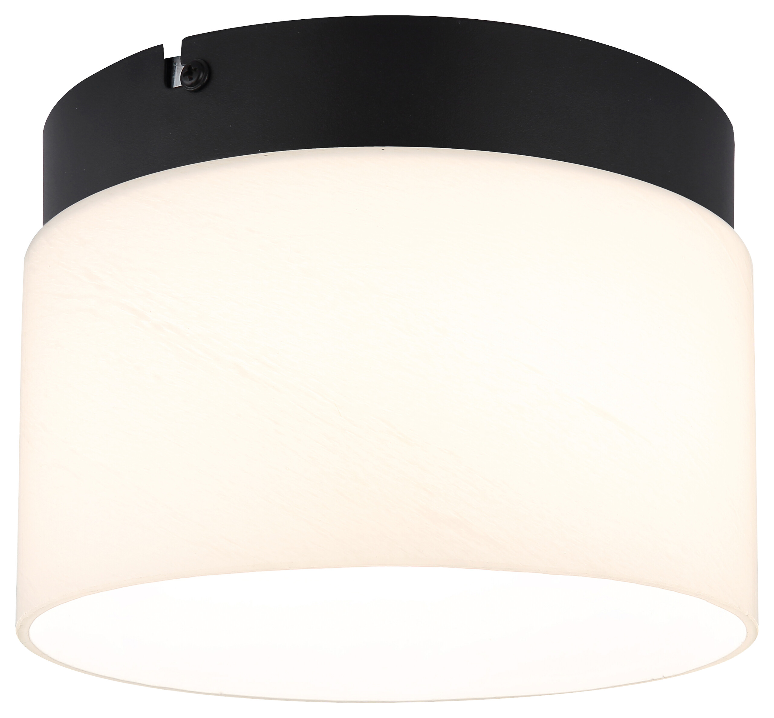 GLOBO Deckenleuchte mattschwarz Opal Metall Glas H/D: ca. 14x20 cm 1 Brennstellen