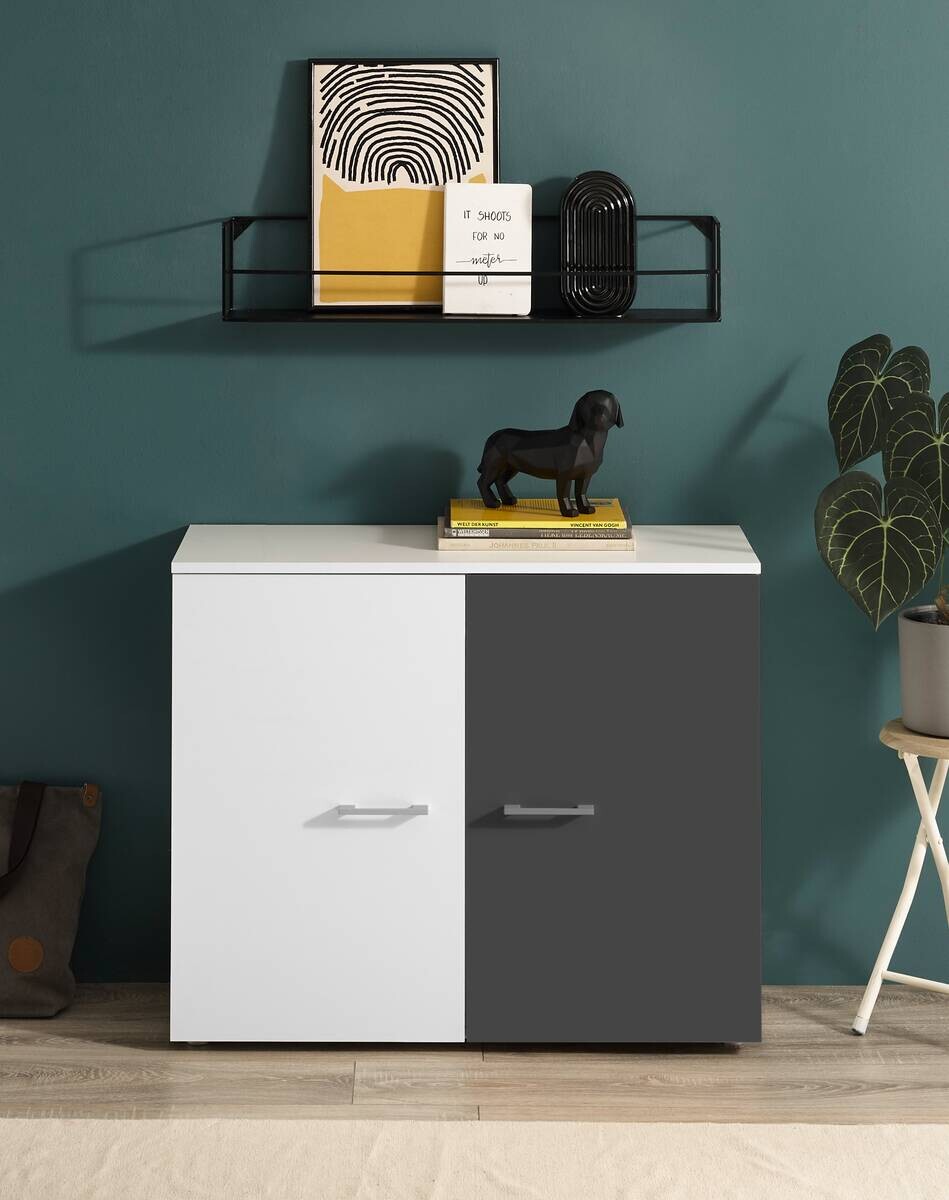 Kommode Alex weiß Graphit B/H/T: ca. 90x75x37 cm