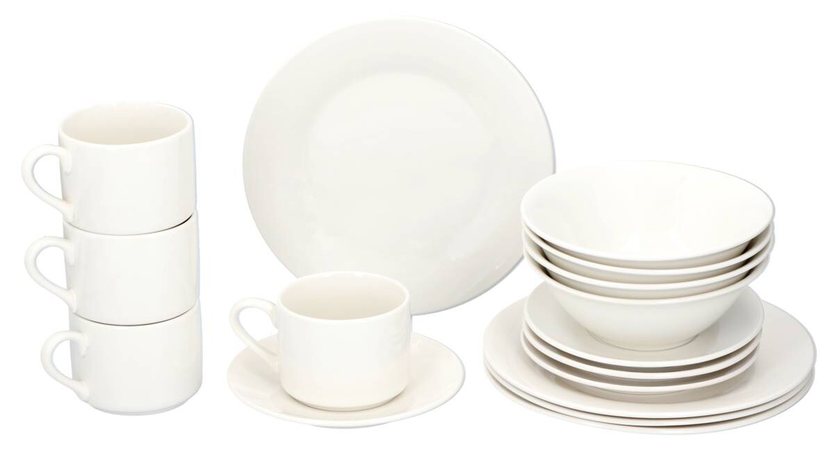 alpina Frühstücksservice 16tg. weiß Steingut