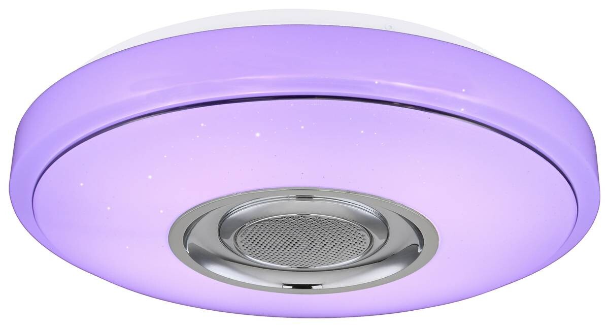 POCOline Deckenleuchte Sound weiß Chrom Kunststoff Metall H/D: ca. 8x34 cm