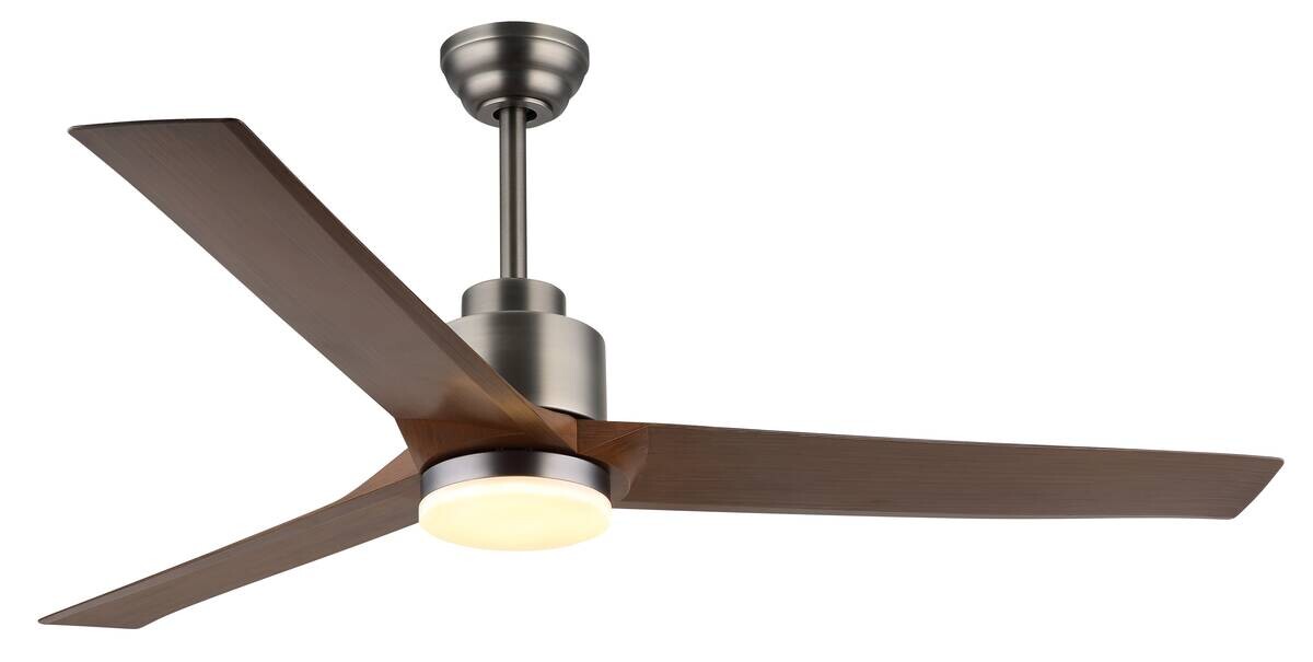 GLOBO LED-Deckenventilator dunkelbraun Opal grau Kunststoff Metall H/D: ca. 48x148 cm 1 Brennstellen