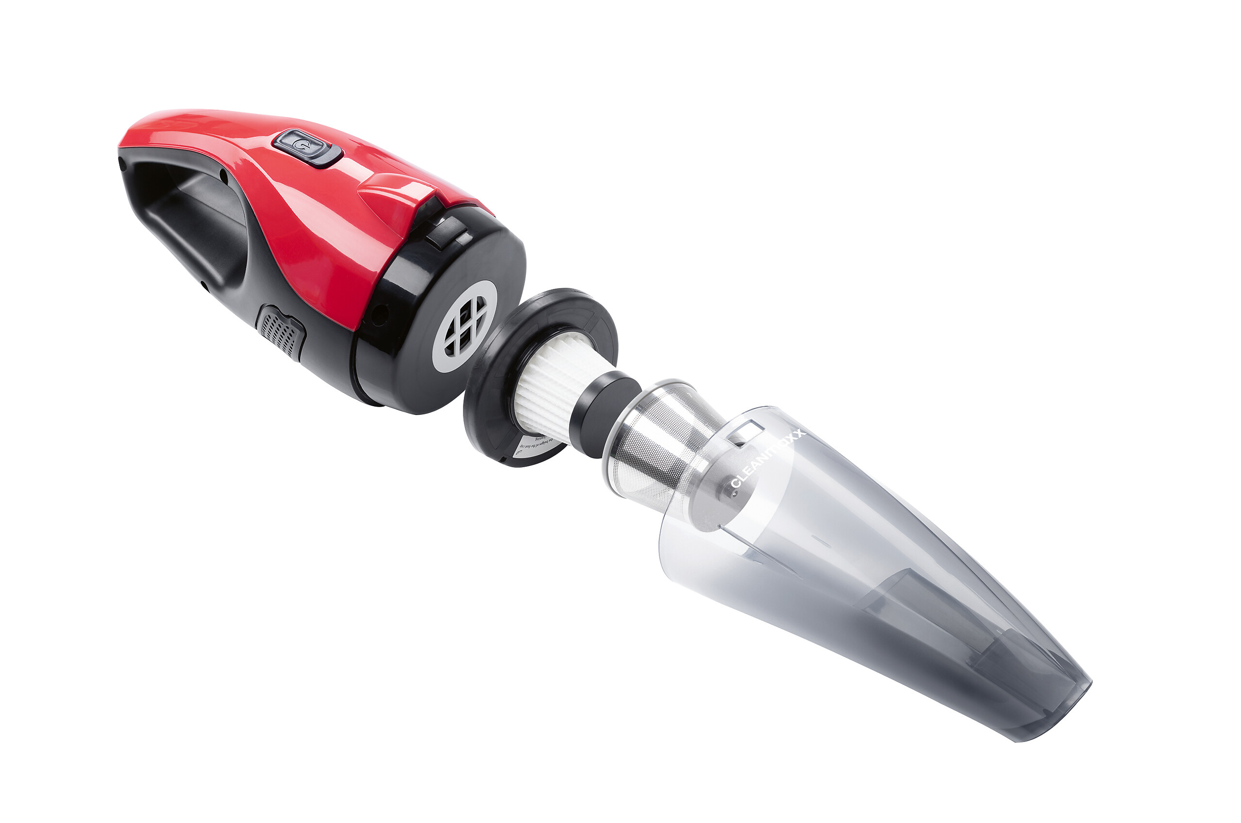 CLEANmaxx Akku-Handstaubsauger rot schwarz B/H/L: ca. 10x12x37 cm