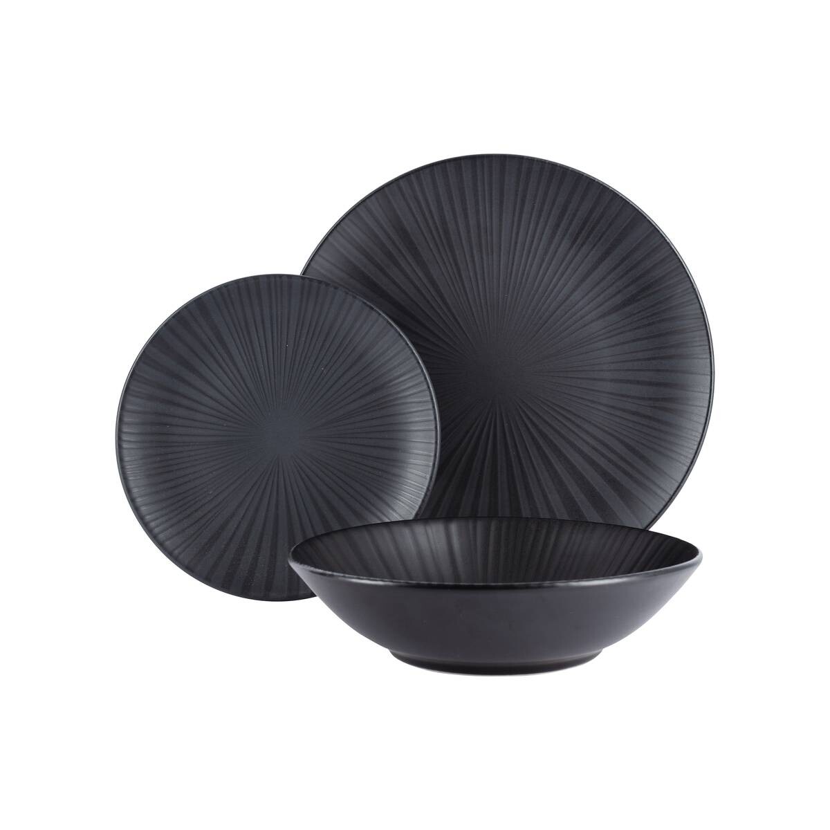 SAN IGNACIO Tafelservice Moods schwarz Steinzeug 12 tlg.