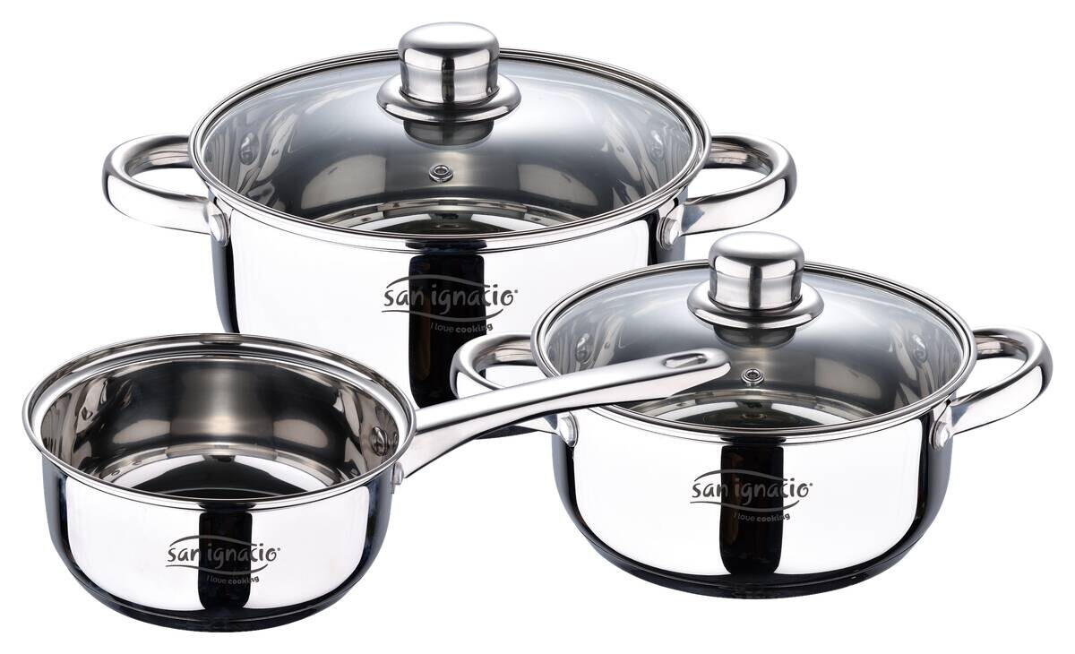 SAN IGNACIO Topfset CASSEL silber Edelstahl 5 tlg.