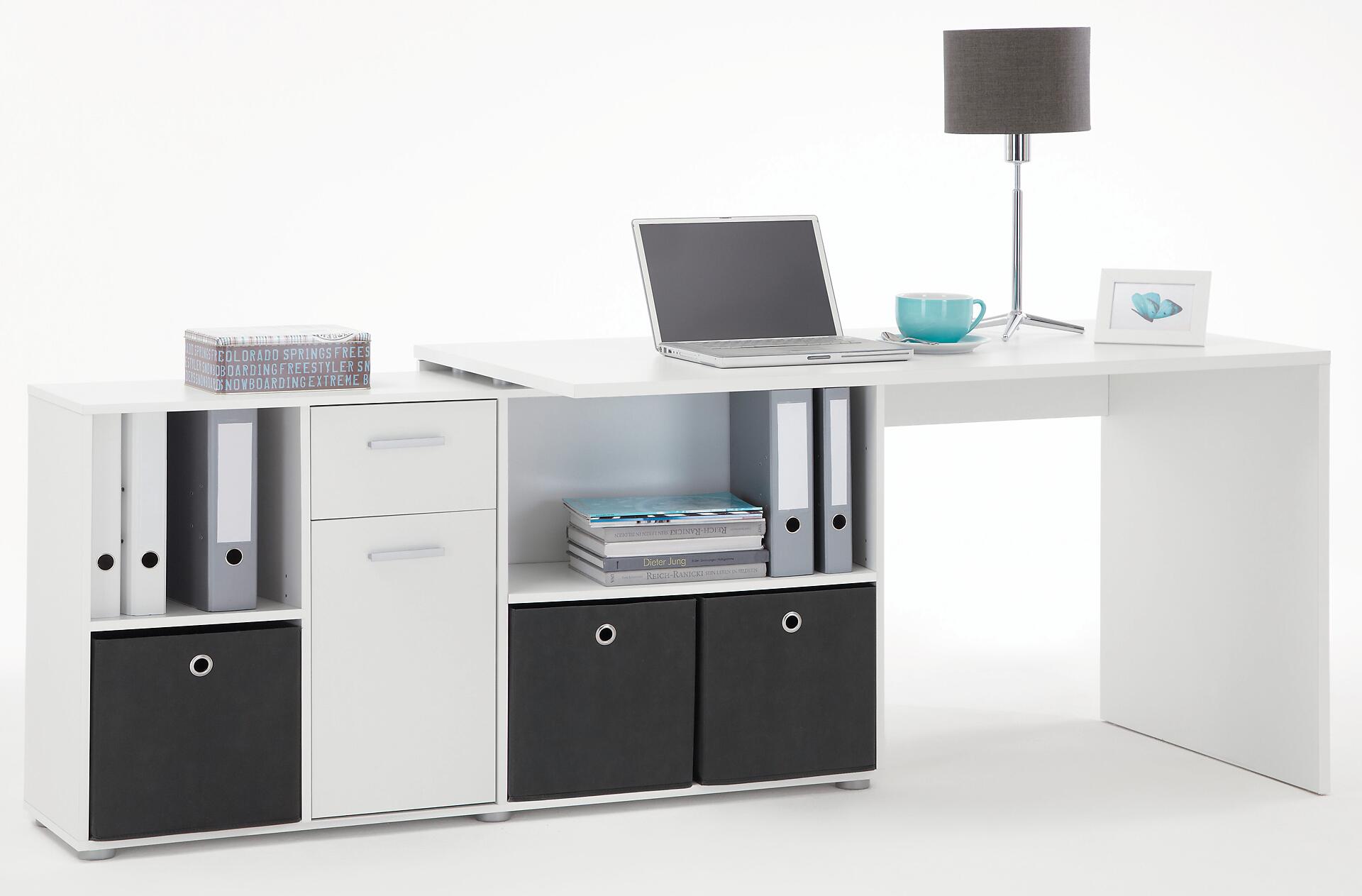 Schreibtisch  weiß B/H/T: ca. 136x74x66,5 cm