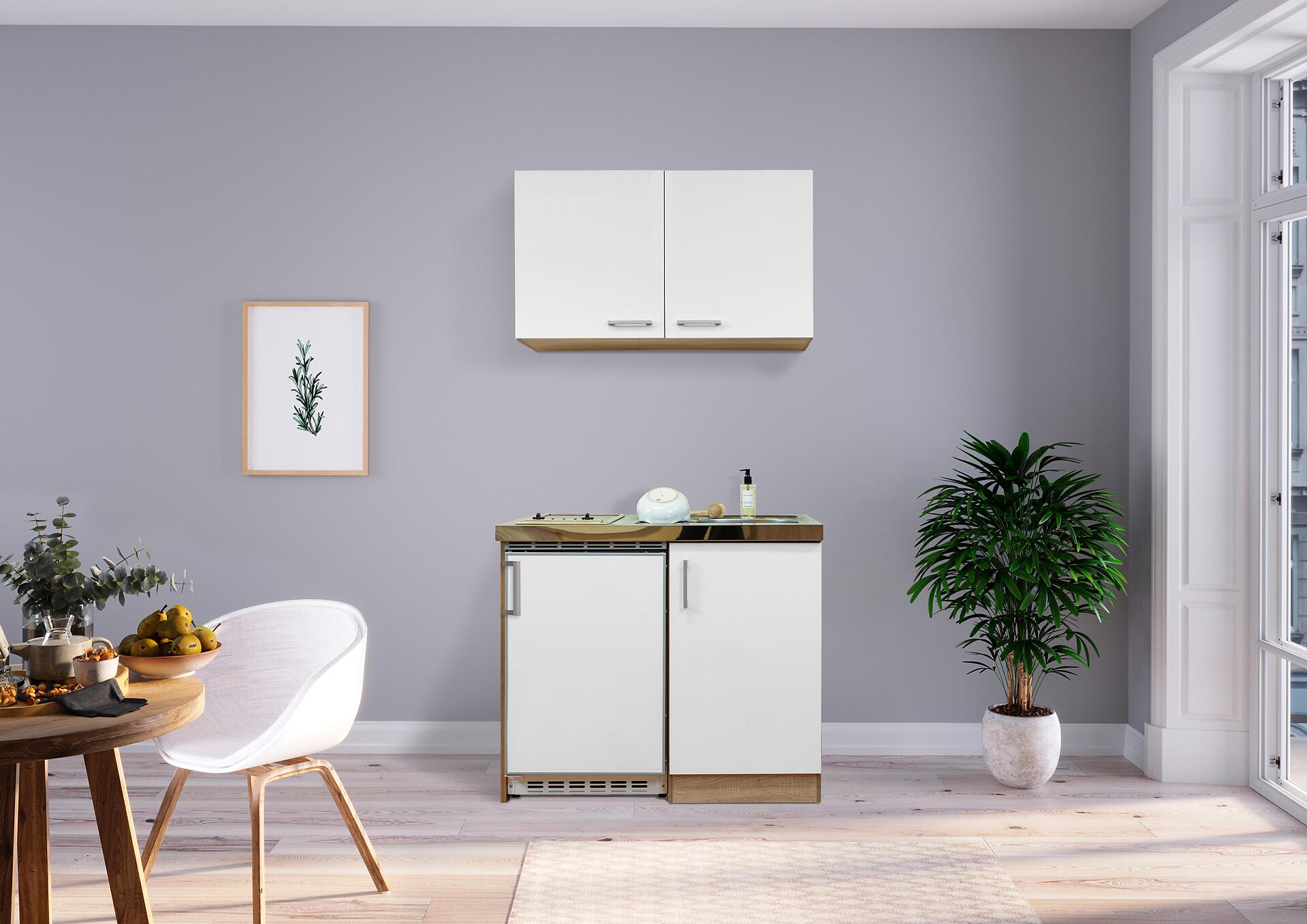 Respekta Miniküche 100 weiß matt B/H/T: ca. 100x200x60 cm