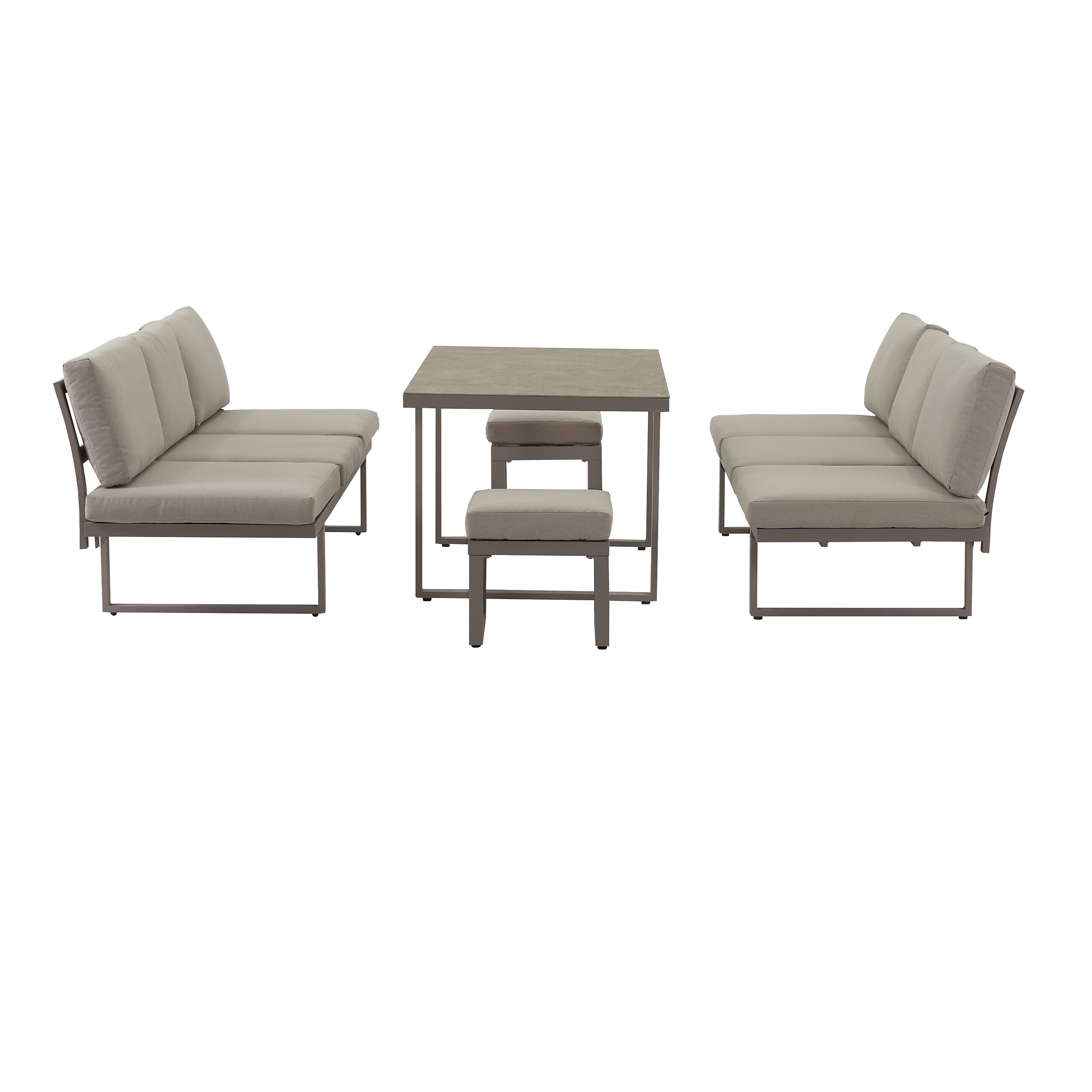 POCOline Gartensitzgruppe Tulum grau Glas