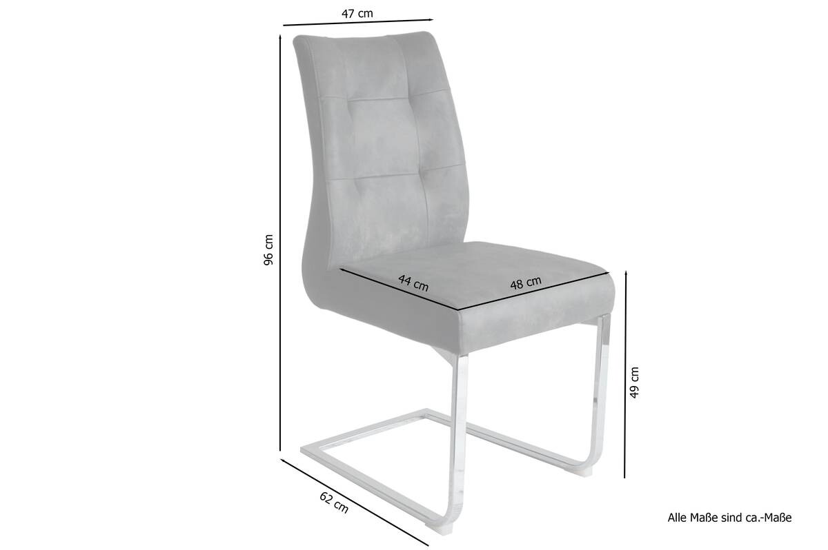 Schwingstuhl MARLEN-XXL 2er-Set dunkelbraun Vintage Chrom Stoff Metall B/H/T: ca. 72x96x80 cm